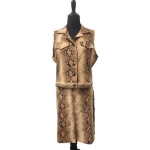 Kristen And Hayley Snakeskin Print Skirt And Vest size 8/10 stretch